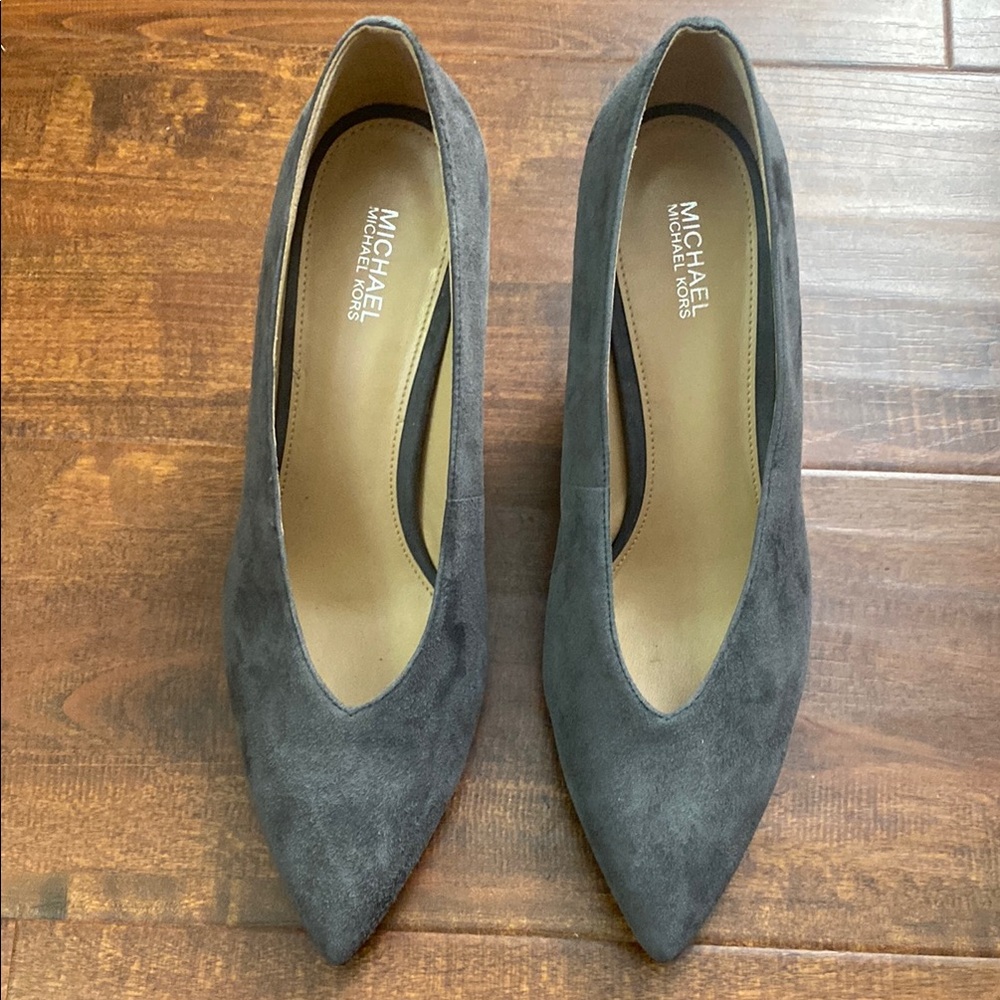 Michael Kors Charcoal Lizzy Suede Heels